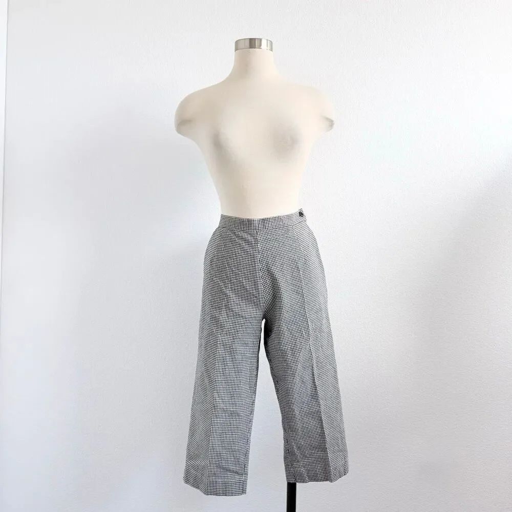 St. John’s Bay Black White Gingham Jeans Conductor Pedal Capri Railroad 8